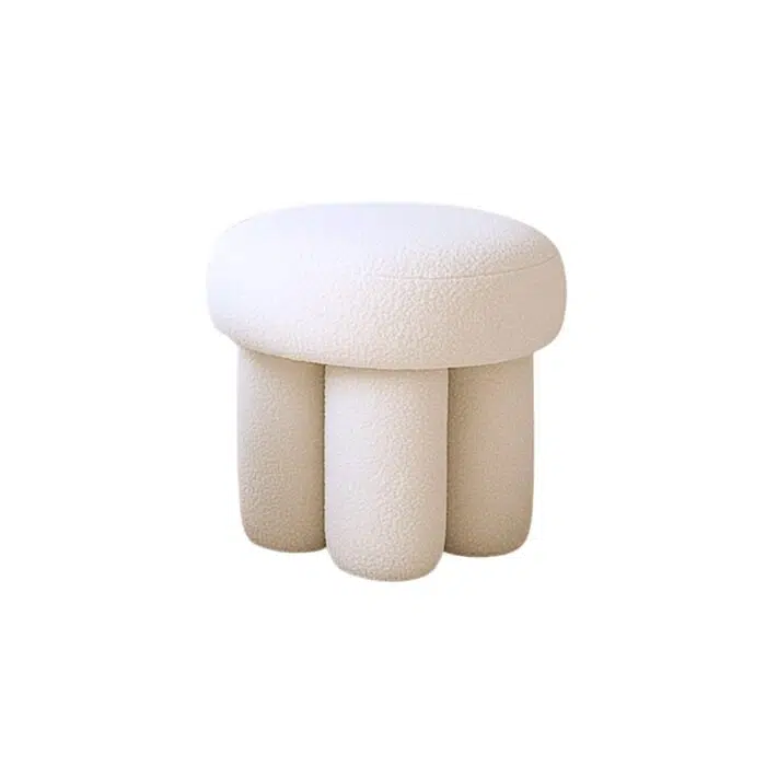 Bentley Boucle Ottoman – White