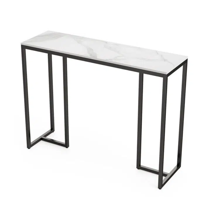 Avia Console Table – Marble-look & Black Frame