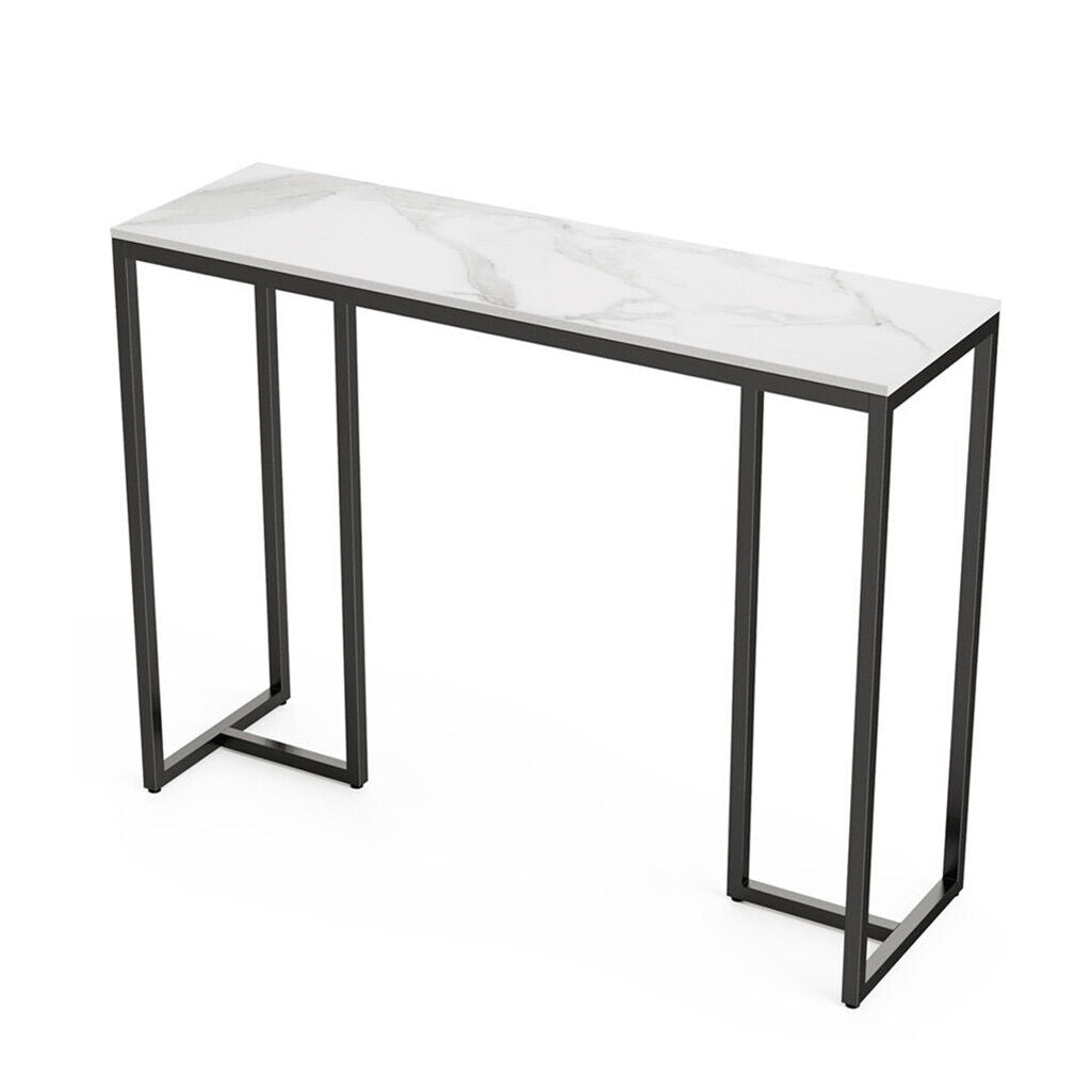 Avia Console Table - Marble-look & Black Frame