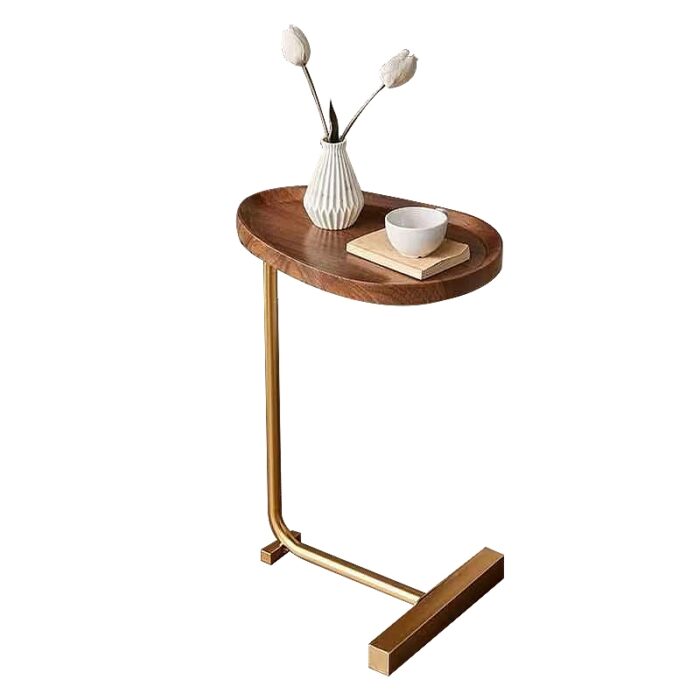 Arden Art Deco Side Table, C-shaped, MDF top, steel, 45x30x70cm, versatile, industrial chic, lightweight, durable