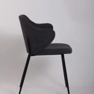 Modern Dining Chairs Set of 2 Graphite Corduroy