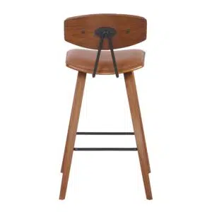 Retro industrial bench stool, vintage metal, sleek design, comfortable PU leather seat, durable plywood frame.