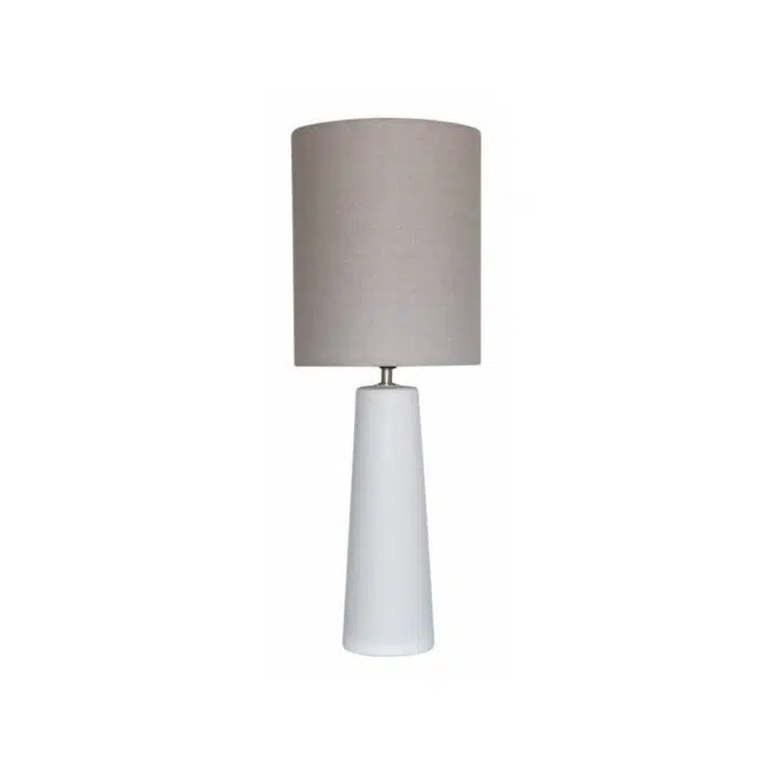 Vesper Table Lamp – White w Natural Shade