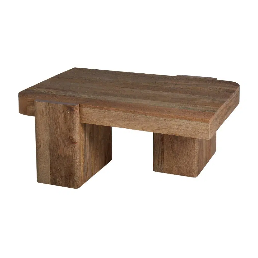 Wooden Block Coffee Table Natural