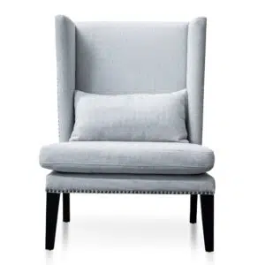 Timo Velvet Lounge Chair Grey, Wingback, Modern Classic, Comfortable Seating