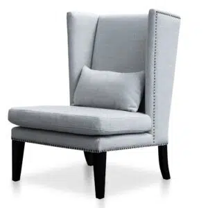 Timo Velvet Wingback Chair Grey, Modern Classic Design, Comfortable Seating
