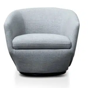 Ezra Swivel Lounge Chair, Light Grey, Modern Geometric Design, Comfortable, Fully Upholstered
