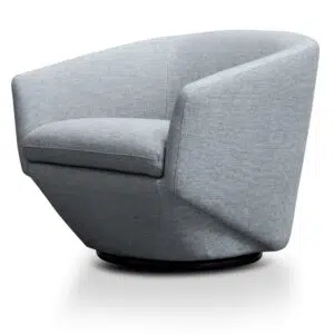 Ezra Swivel Chair, Light Grey, Modern Design, Comfortable Lounge, 360 Swivel Base