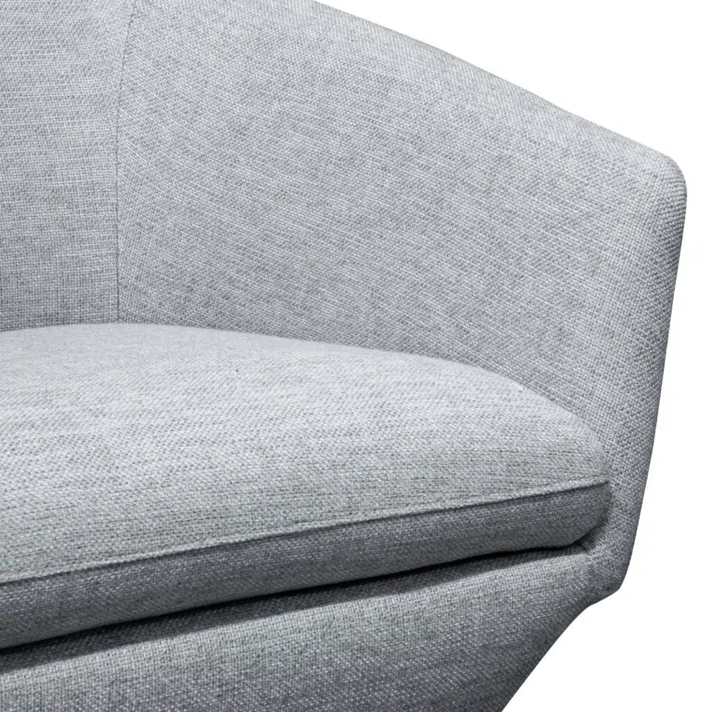 Ezra Swivel Chair, Light Grey, Modern Geometric, Cozy Lounging, 360-Degree Swivel