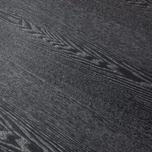 Modern black veneer coffee table with metal frame