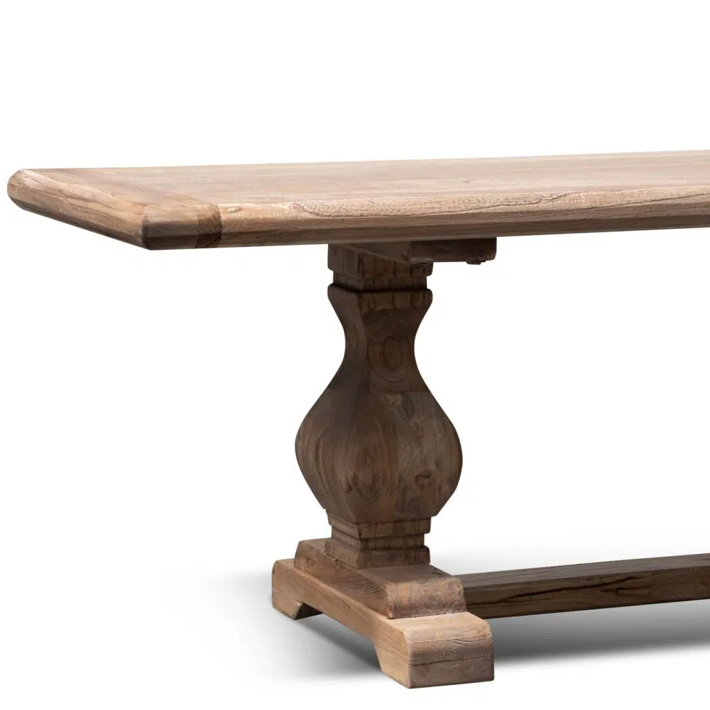 Atlas 2.4m Elm Bench, Rustic, Natural Wood, Indoor Outdoor Use