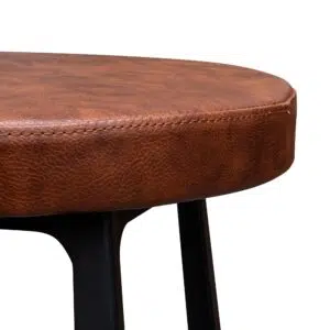 Rustic Brown Bar Stool with Black Legs, 65cm, Modern Chic Design
