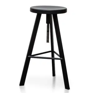 Adjustable Black Steel Bar Stool with Modern Design