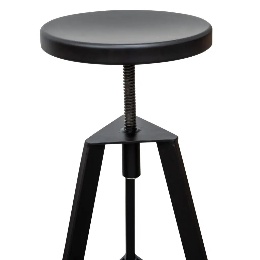 Titan Steel Bar Stool Black Adjustable Modern Design