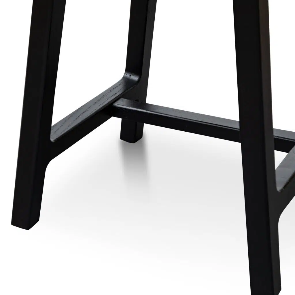 Kai 45cm Black Ash Wood Stool, Sleek, Compact, Modern Design