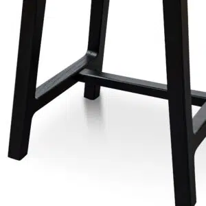Kai 45cm Black Ash Wood Stool, Sleek, Compact, Modern Design