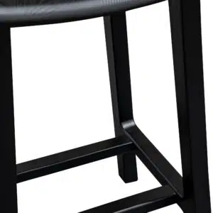 Urban black wooden bar stool, sleek design, compact, durable, fully assembled