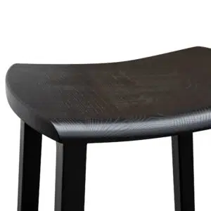 Urban black wooden bar stool, sleek design, compact, durable, fully assembled