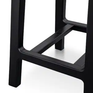 Urban black wooden bar stool, sleek design, compact, durable, fully assembled