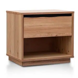 Leif Bedside Table Messmate Wood Nightstand Drawer Shelf