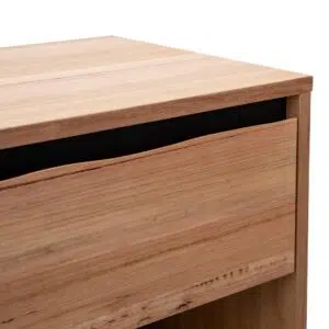 Leif Bedside Table Messmate Wood Compact Design Drawer Shelf