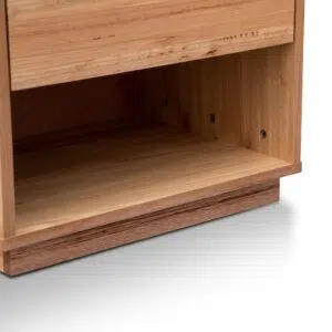 Leif Bedside Table Messmate Wood Compact Design Drawer Shelf