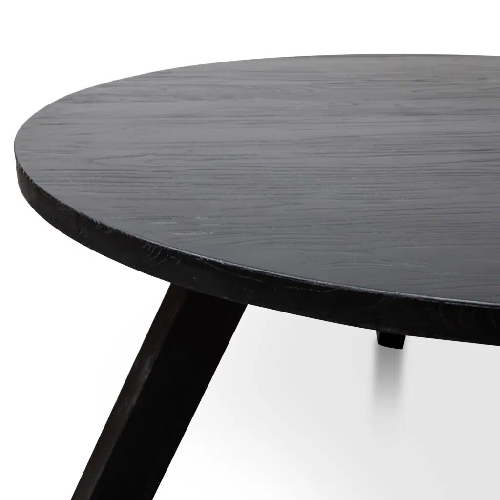 Remy 1.5M Round Dining Table Full Black Modern Monochrome Design