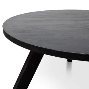 Remy 1.5M Round Dining Table Full Black Modern Monochrome Design