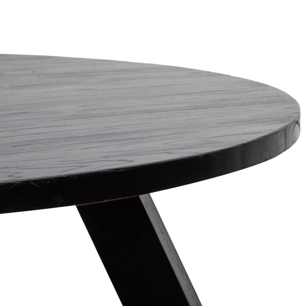Remy 1.5M Round Dining Table Full Black Modern Monochrome Design