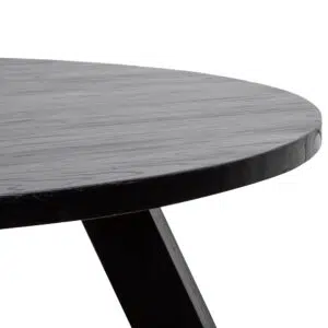 Remy 1.5M Round Dining Table Full Black Modern Monochrome Design