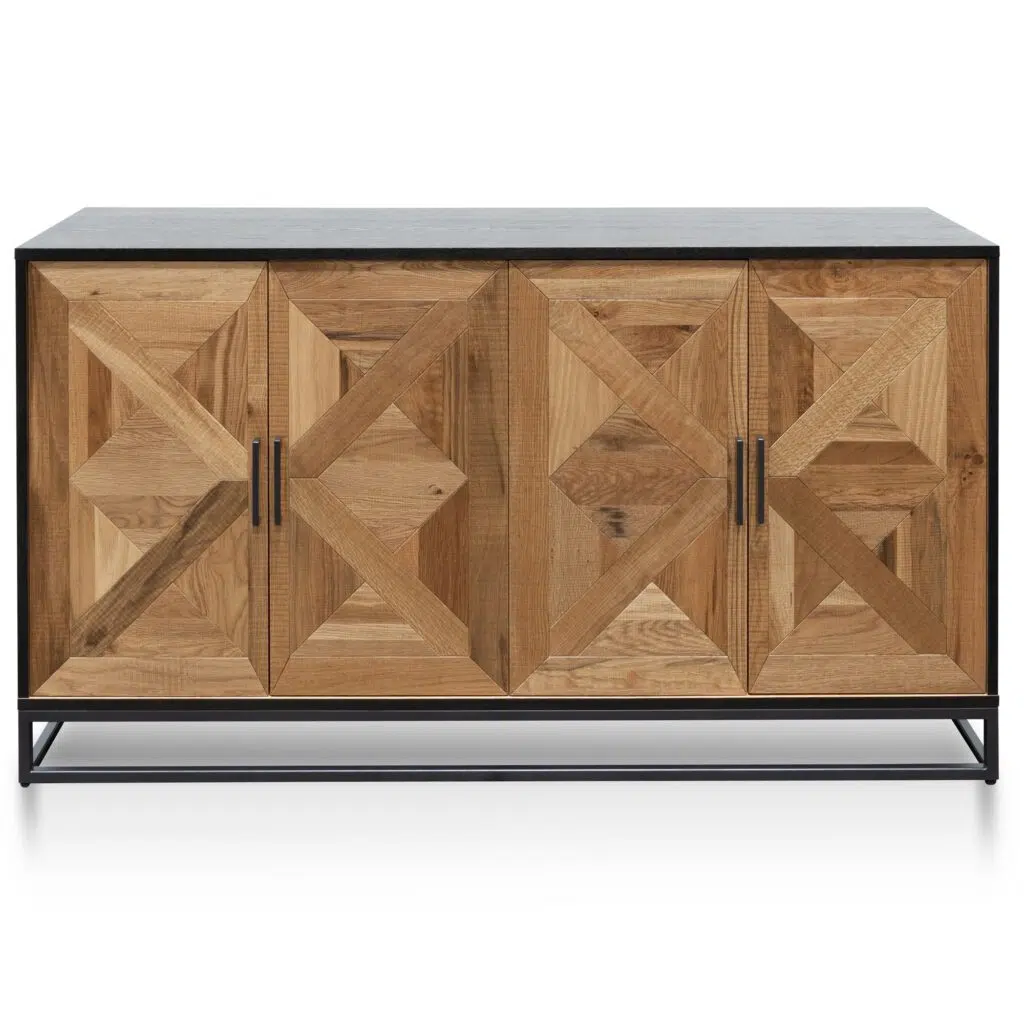 Gael Wide Sideboard European Oak Peppercorn Industrial Style