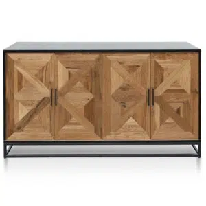 Gael Wide Sideboard European Oak Peppercorn Industrial Style