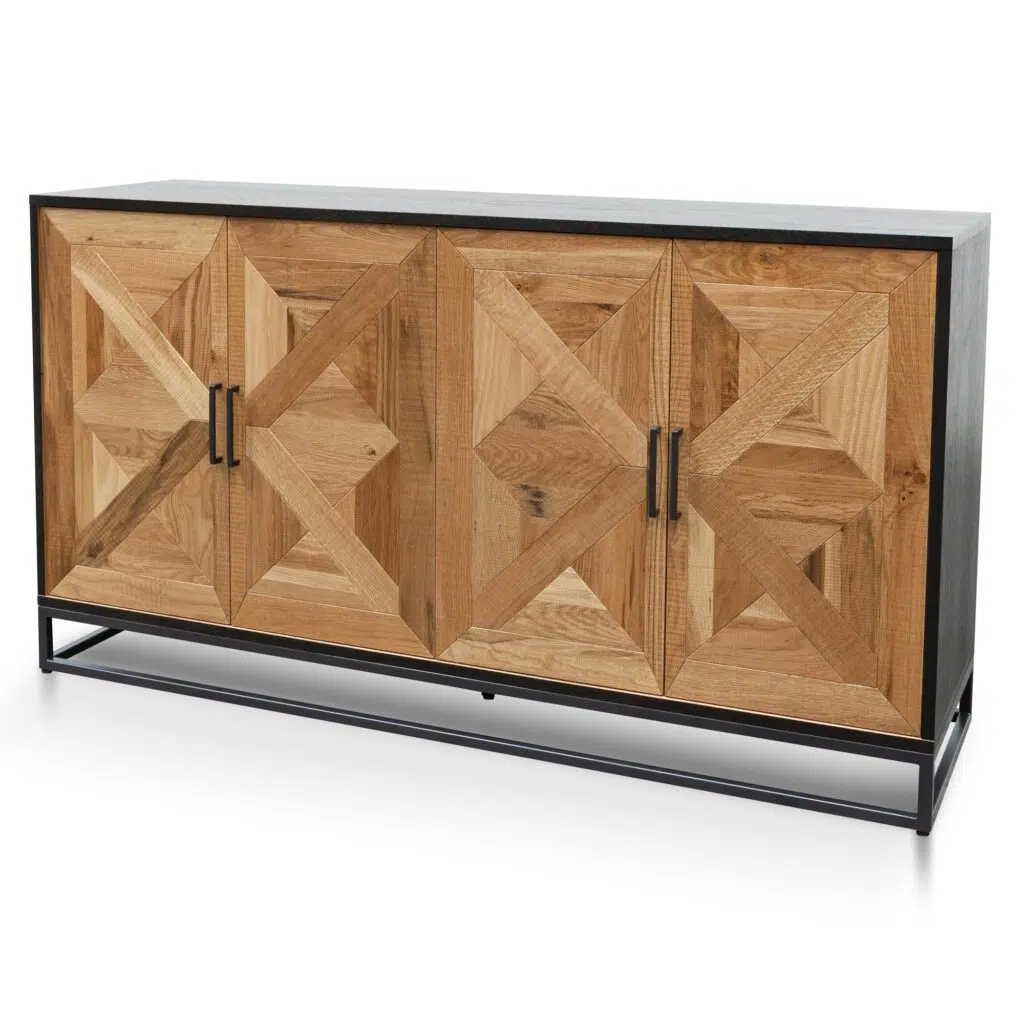Gael Wide Sideboard European Oak Peppercorn Industrial Style