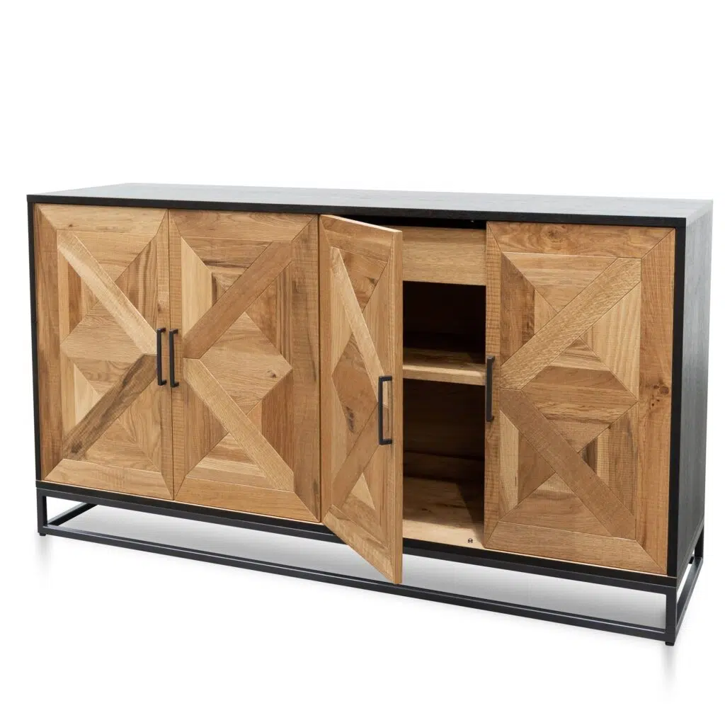 Gael Wide Sideboard Euro Oak Peppercorn Storage
