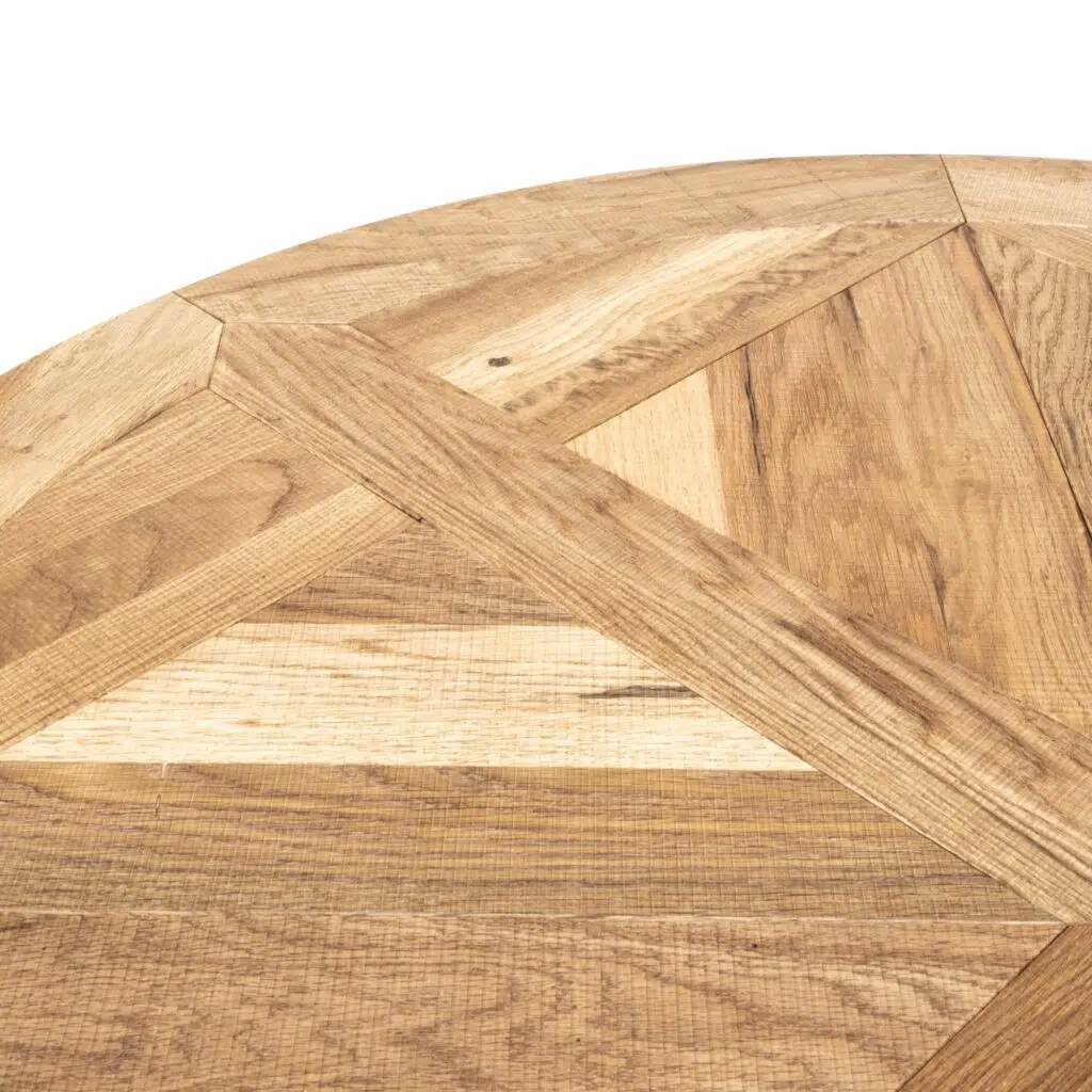 Round dining table in oak, black legs, 125cm, CDT2801-VN