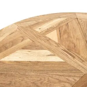 Round dining table in oak, black legs, 125cm, CDT2801-VN