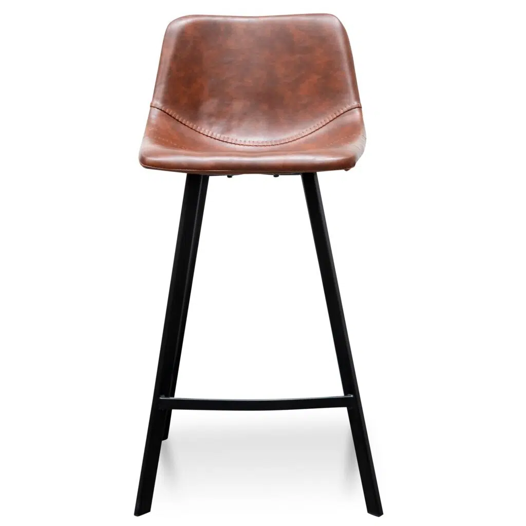 Cinnamon Brown PU Leather Bar Stools Set of 2, 65cm, Ergonomic Design, CBS2749-SE