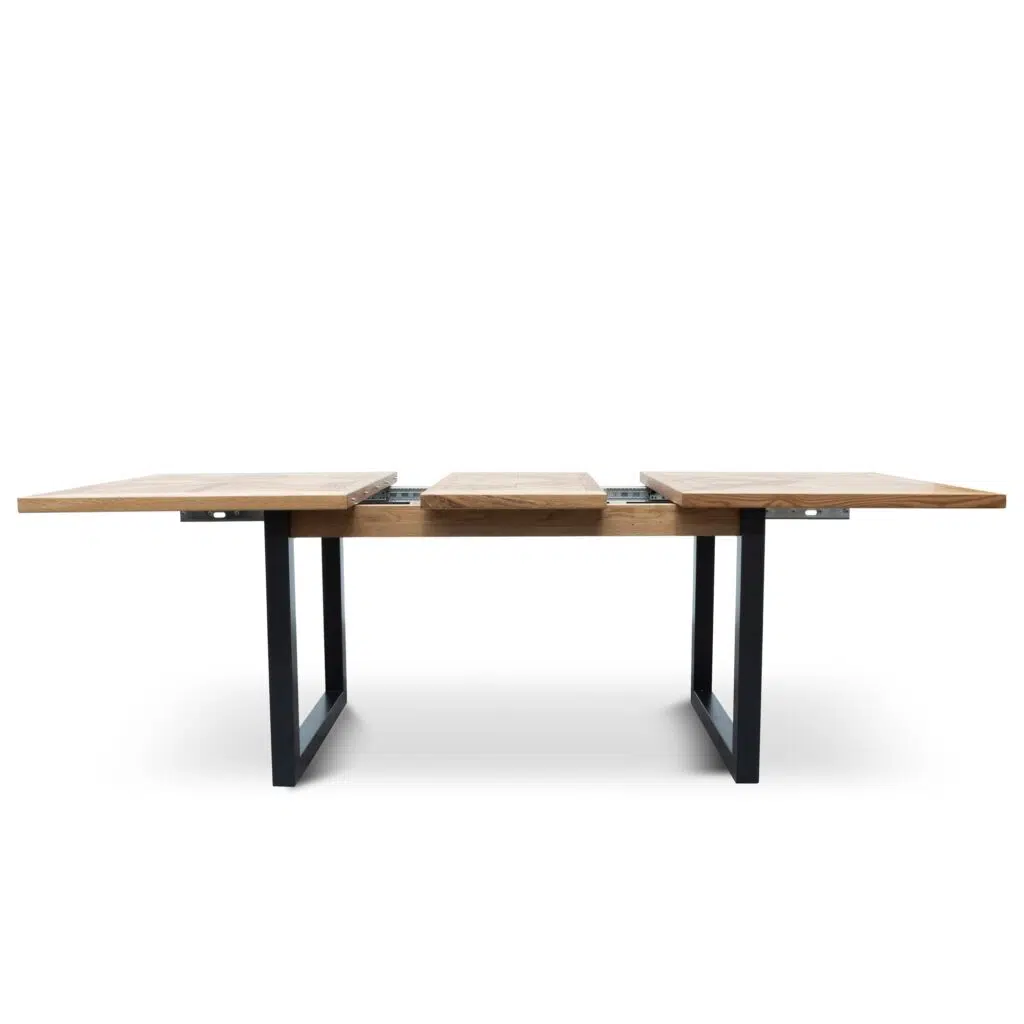Extendable Dining Table, European Oak, 4-6 Seats, Adjustable, Industrial Style
