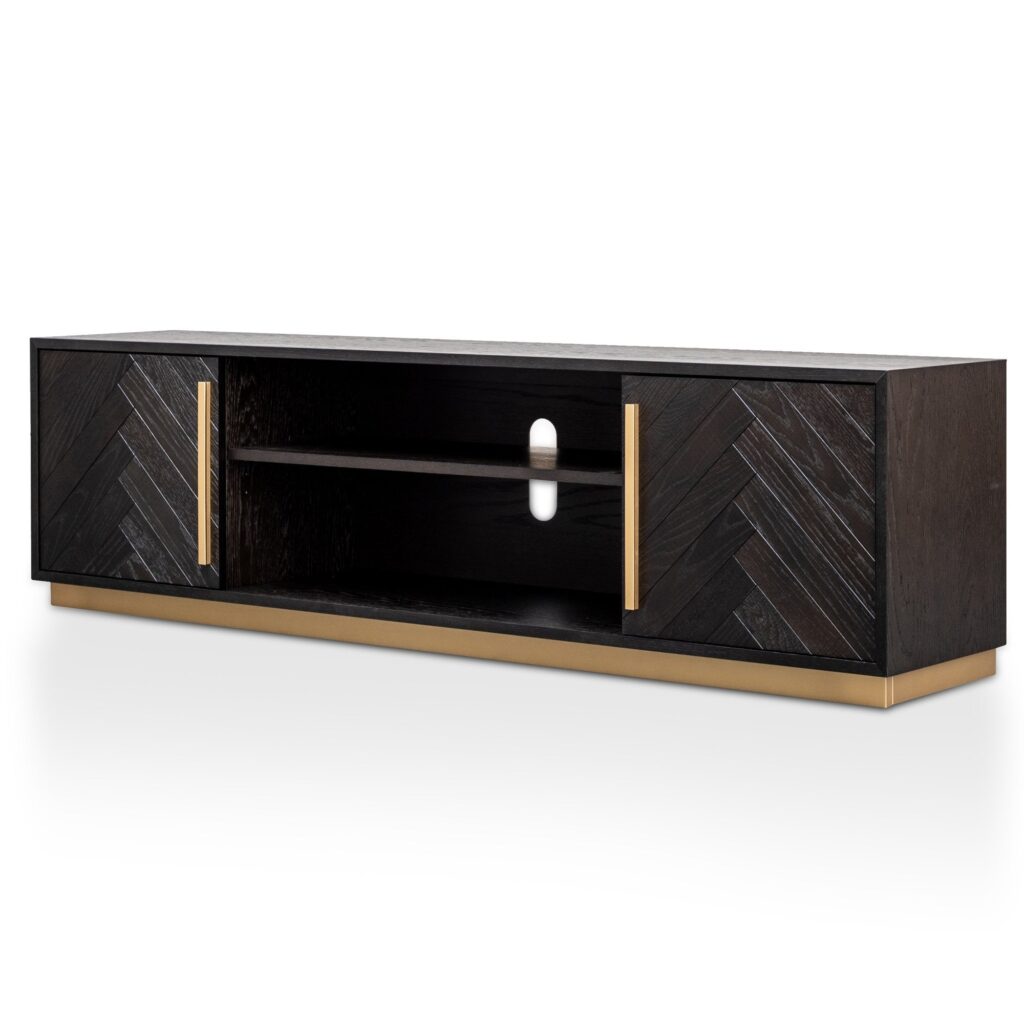 Romy TV Unit Black Brass Modern Design