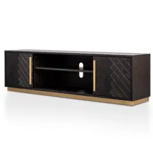 Romy TV Unit Black Brass Modern Design