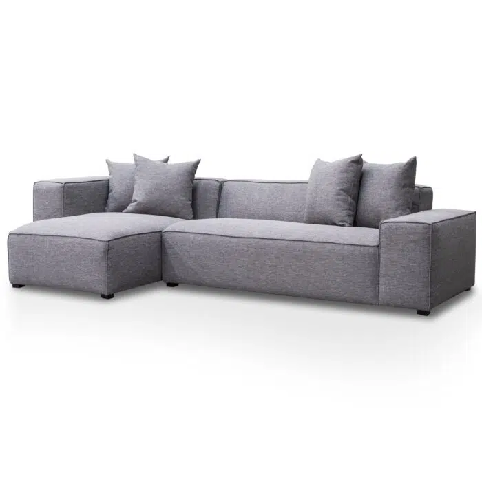 Jorah 3 Seater Left Chaise Sofa – Graphite Grey