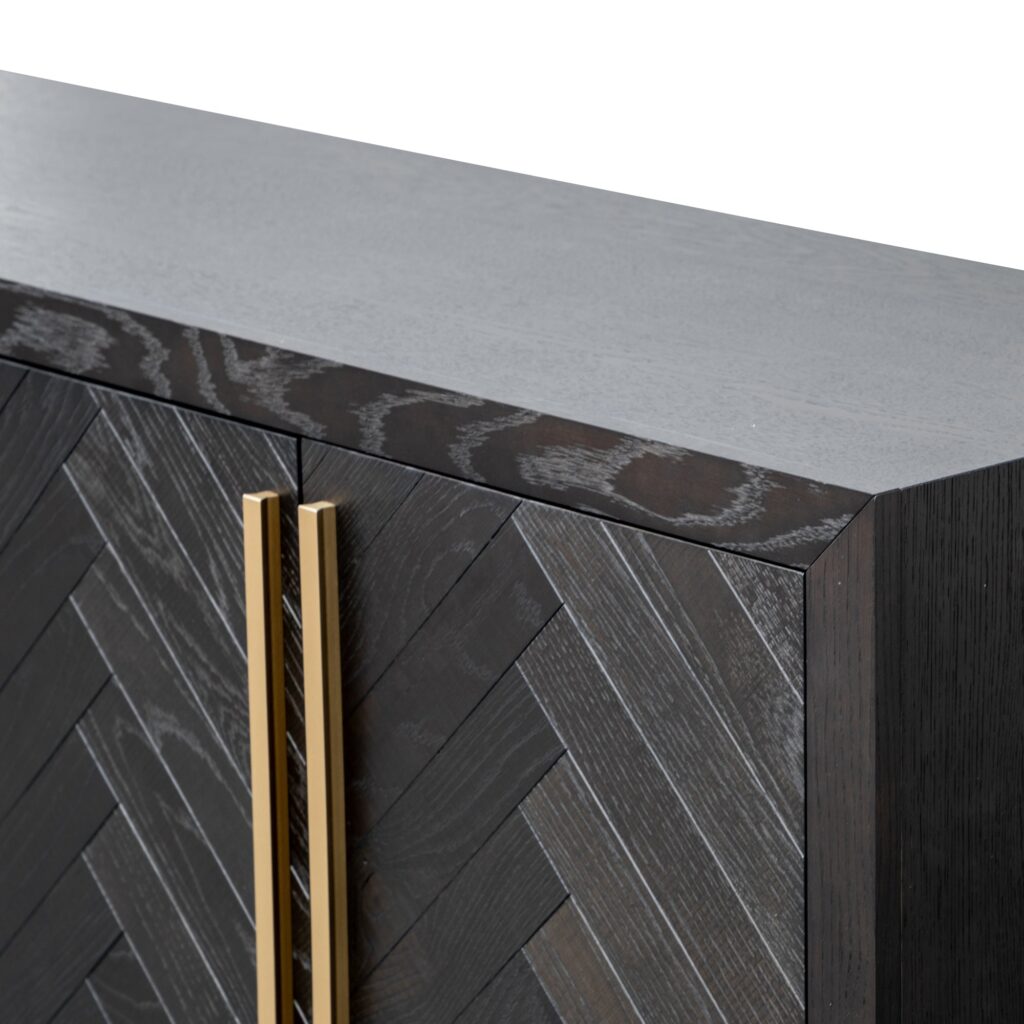 Romy TV Unit Black Brass Modern Design