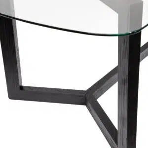 Eden 240cm Glass Top Dining Table Black Base Modern Design