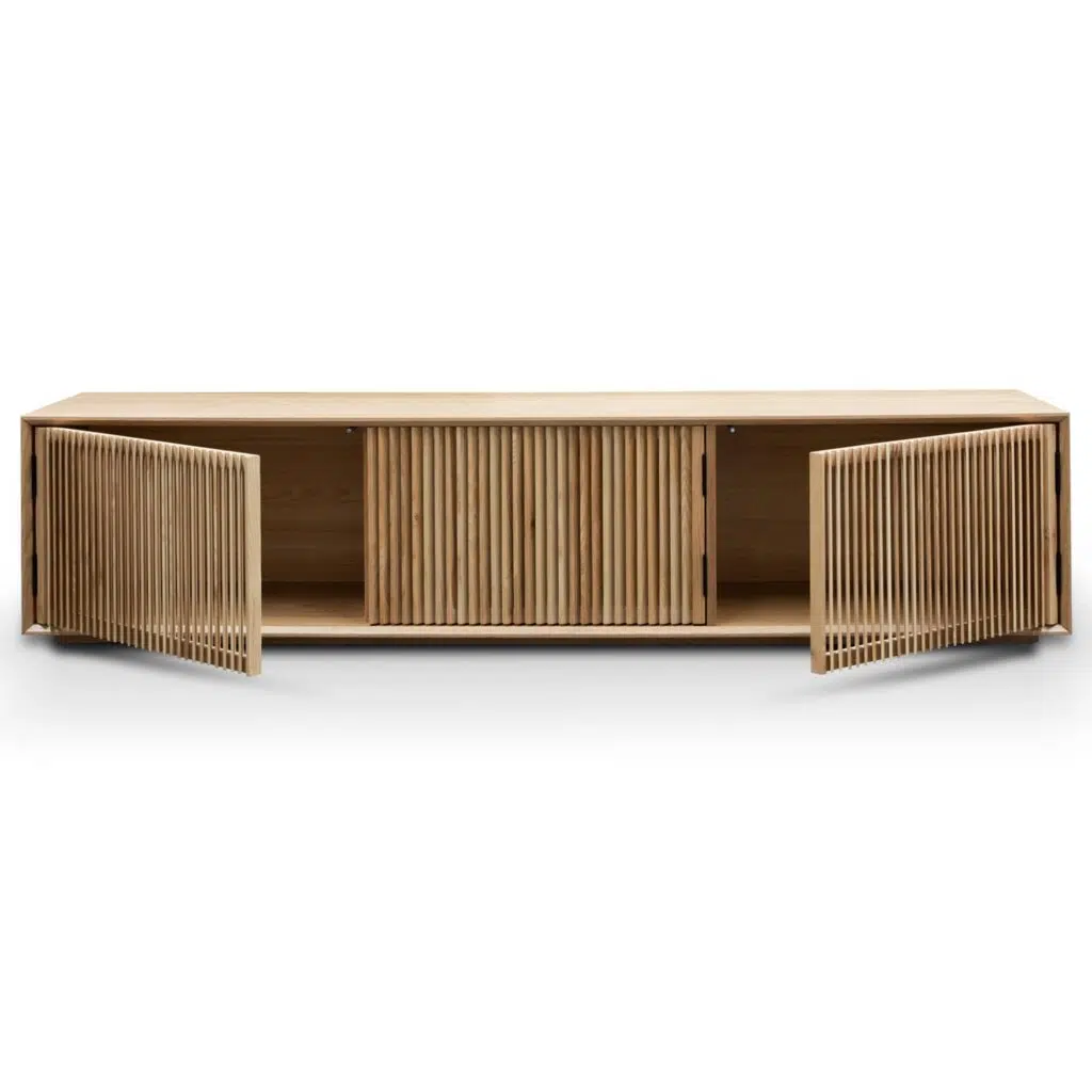Dane 2m TV Unit in Natural Ash Veneer, Modern Design, Spacious Storage