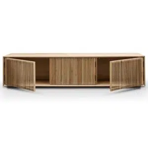 Dane 2m TV Unit in Natural Ash Veneer, Modern Design, Spacious Storage