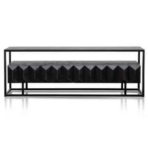 Soren 1.8m TV Unit Full Black Modern Industrial Style