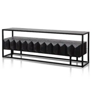 Soren 1.8m TV Unit Full Black Modern Industrial Style