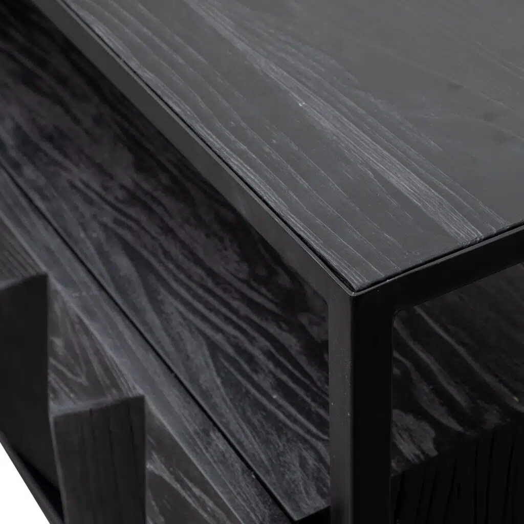 Soren 1.8m TV Unit Full Black Modern Industrial Style