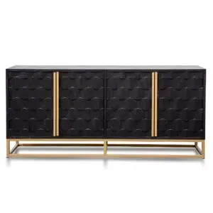 Nexus Sideboard Black Wood Gold Handle