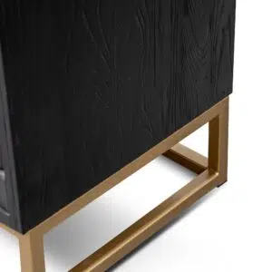 Black wood sideboard with gold handles, 1.78m